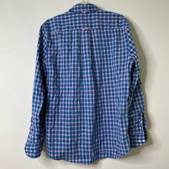 GANT Dogleg Poplin Blue/Pink Checked Shirt Medium - Picture 6 of 6